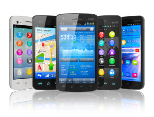 Set of touchscreen smartphones