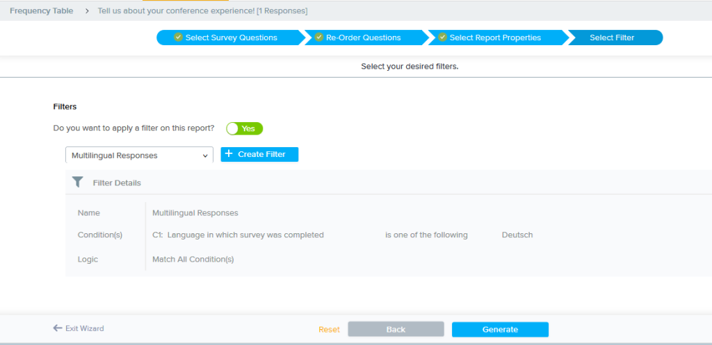 Generate Multilingual Survey Report