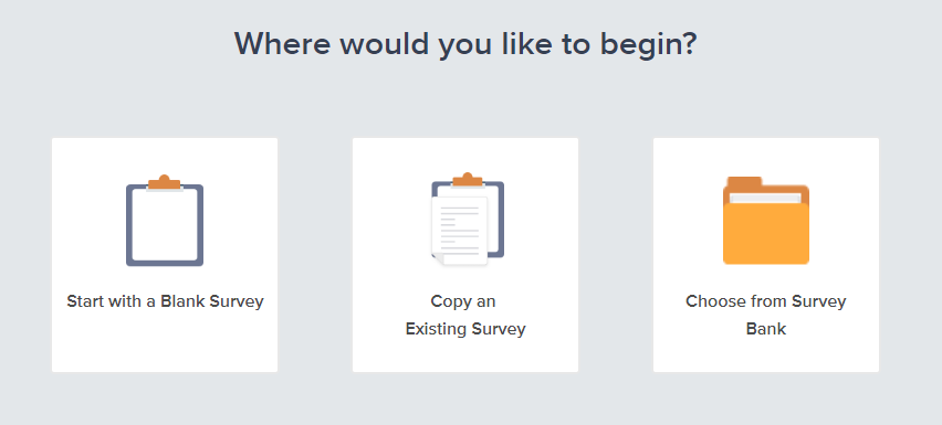 survey design starting options in Sogolytics