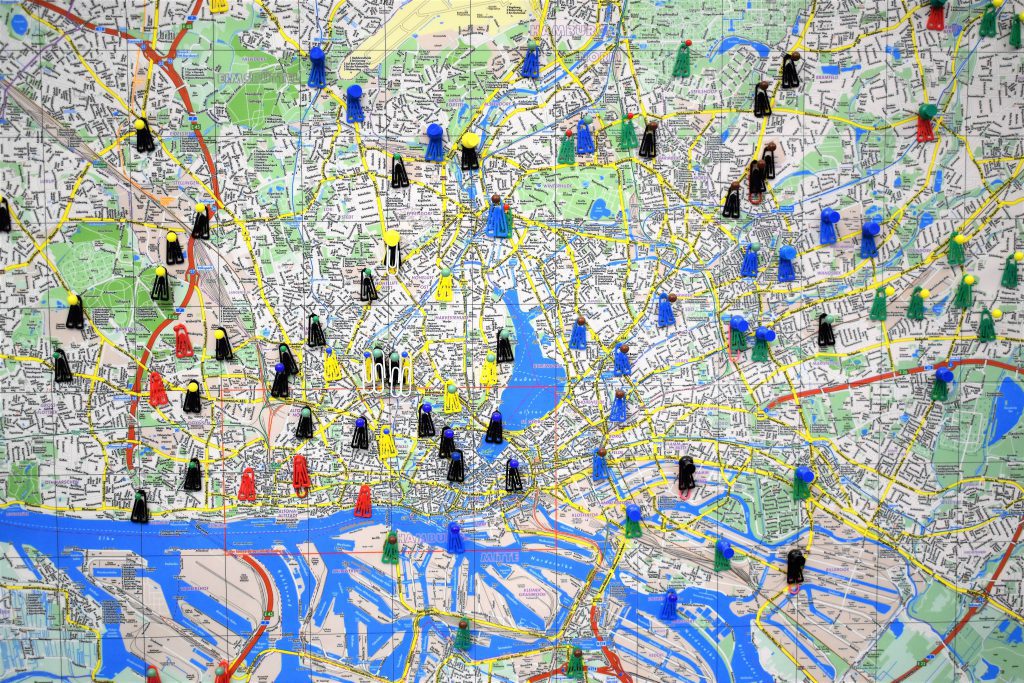 Demographic map pin points