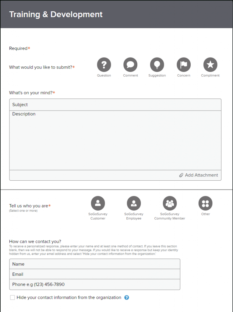 SoGoConnect Dialogue Form