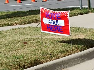 Voting sign on Election Day