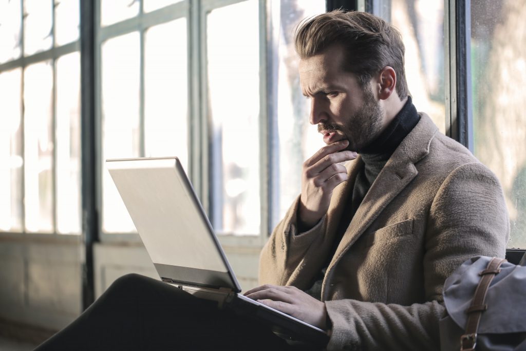 a person looking at a survey on screen