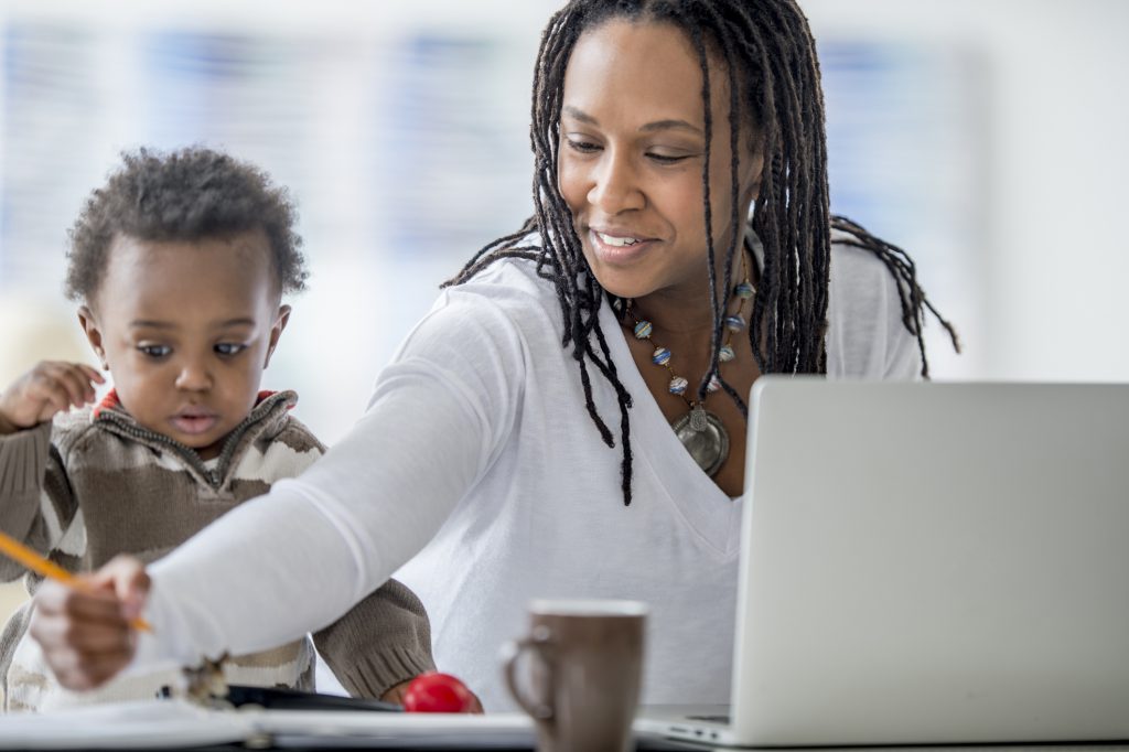 covid wfh micro-moment mother and child