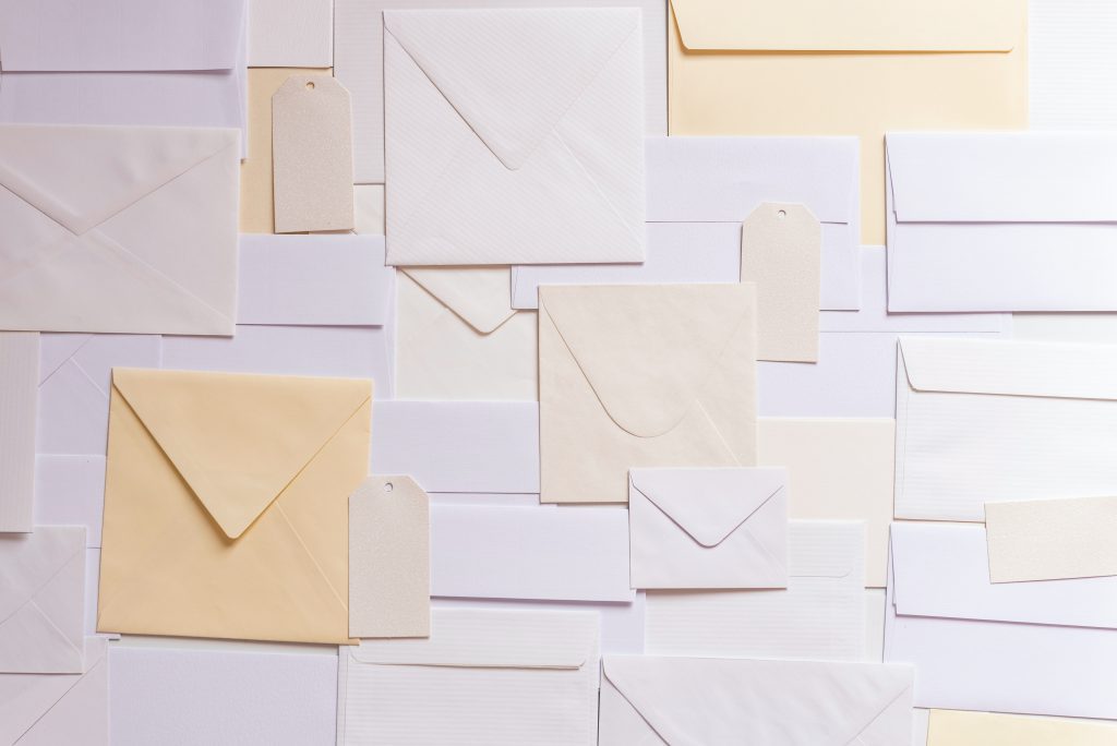 Envelopes on the wall