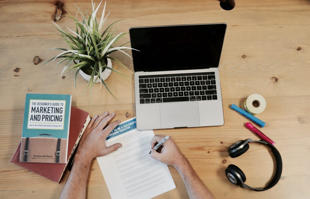 A laptop on the table