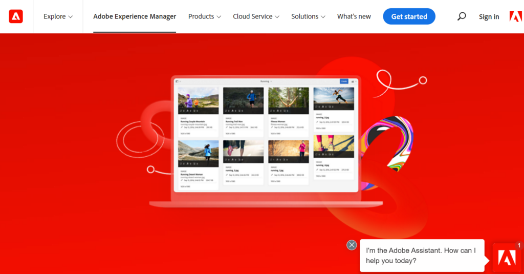 Adobe homepage screenshot