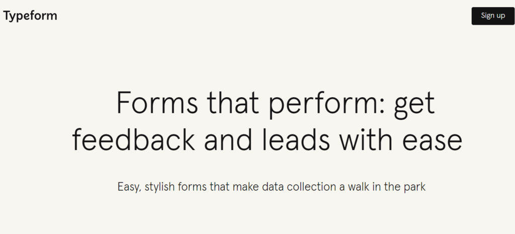 Typeform homepage