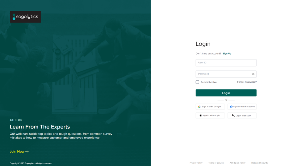 Sogolytics login page new rlease 30.9