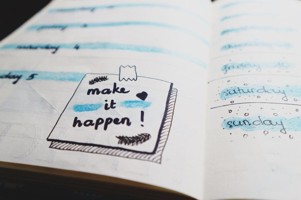 daily planner for setting goals and resolutions