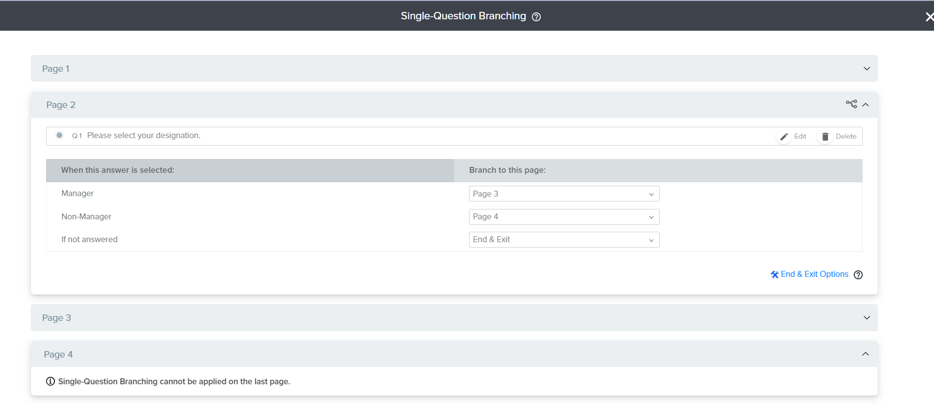 Single Question Branching Sogolytics