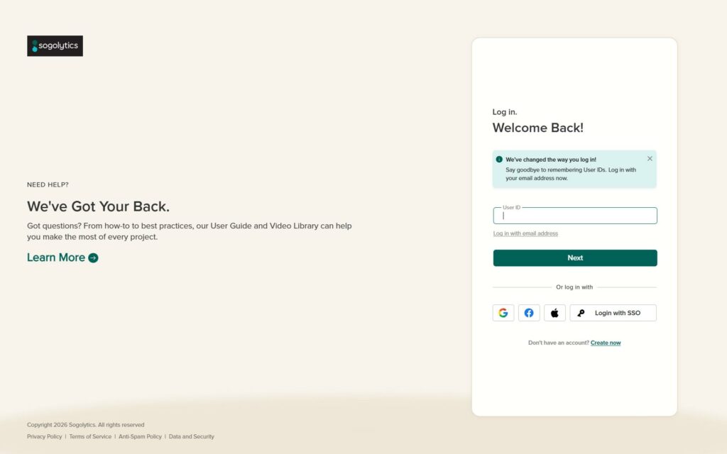 new release update to login page